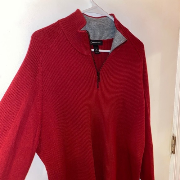 INC 1/4 Zip Red Sweater - Picture 3 of 6